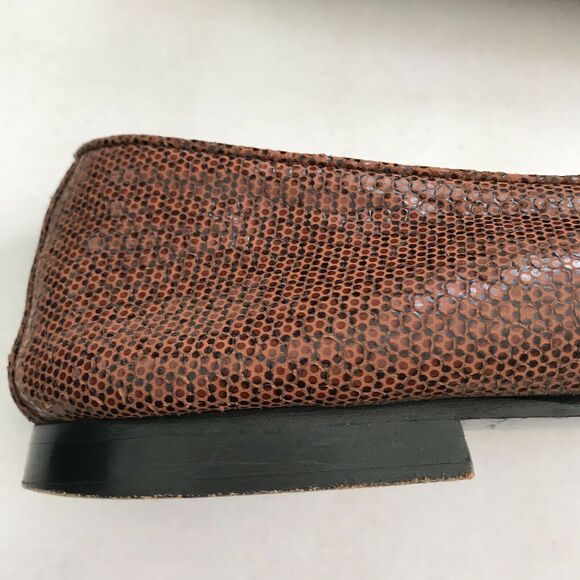 Joan & David Gold Hardware Buckle Leather Loafers Flats - Picture 5 of 10